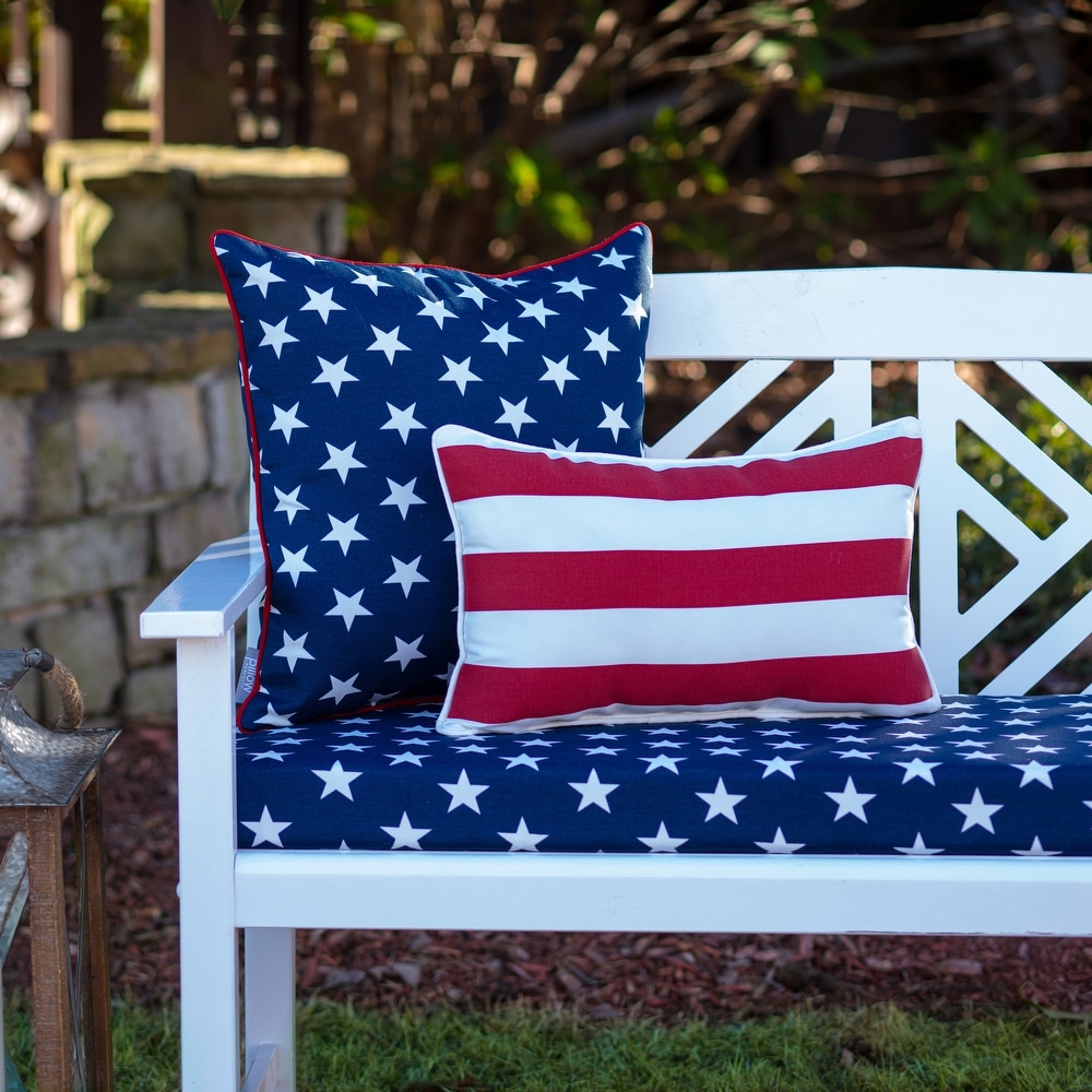 Pillow Perfect Outdoor Midland Americana Over sized Rectangular Throw Pillow (Set of 2)   16.5 X 24.5 X 5   16.5 X 24.5 X 5