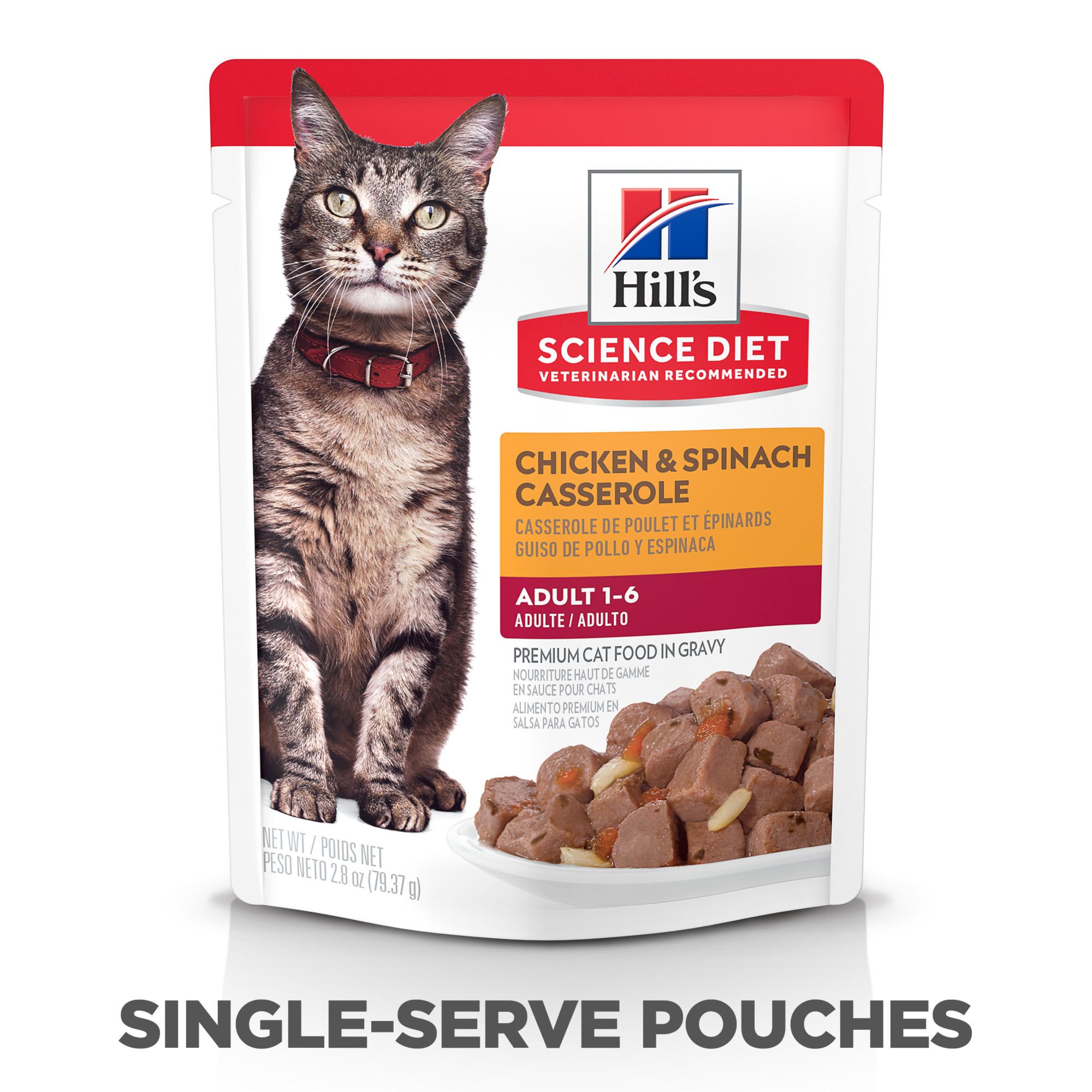 HILL'S Science Diet Chicken amp; Spinach Adult Wet Cat Food， 2.8 oz.， Case of 24