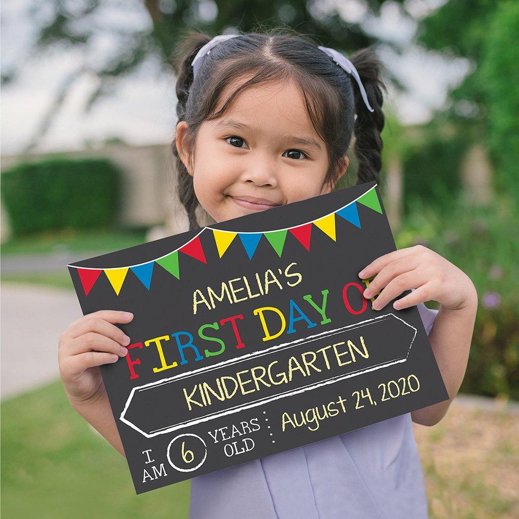 Malden  First/Last Day of Kindergarten Reversible Chalk Sign 10X8