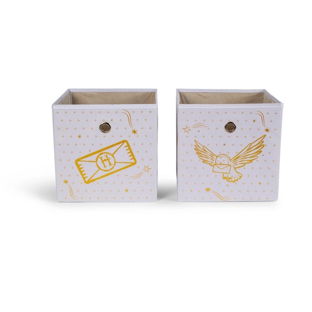 Ukonic Harry Potter Hedwig 11 inch Storage Bin Cube Organizers Set Of 2