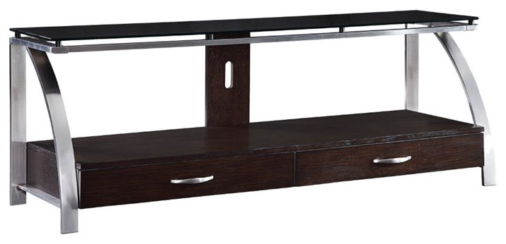 Lexicon Tioga Metal TV Stand in Espresso   Contemporary   Entertainment Centers And Tv Stands   by Homesquare  Houzz