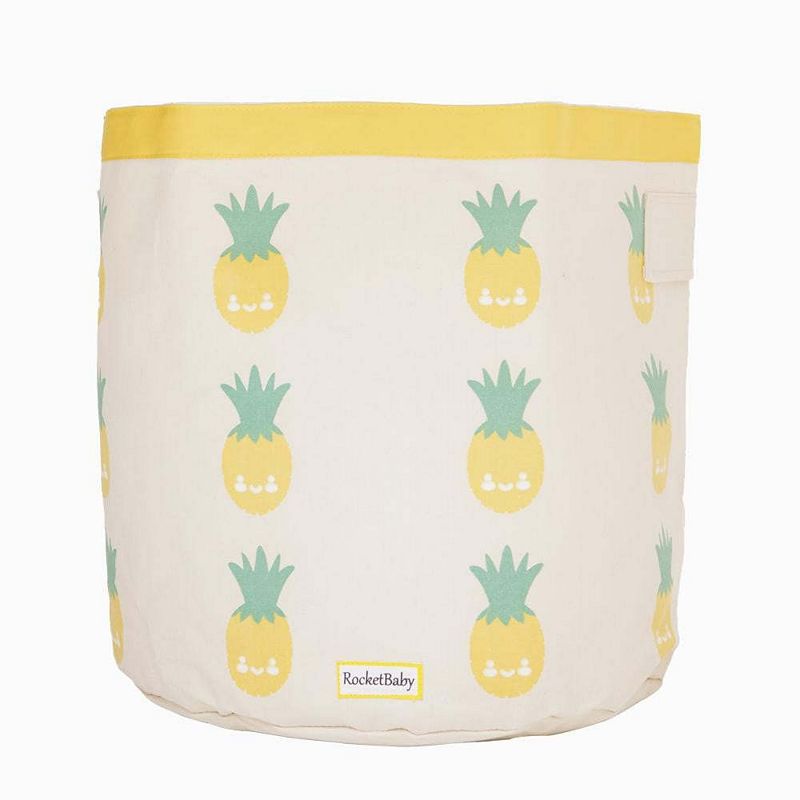 Cylindrical Cotton Canvas Storage Bin Juicy the Pineapple