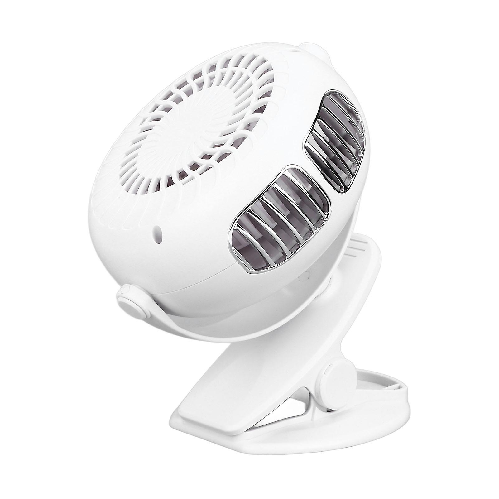 Clip On Fan 2 in 1 Bladeless Design 3 Speeds Ultra Quiet USB Small Desk Fan for Sleeping Work Dormitory White