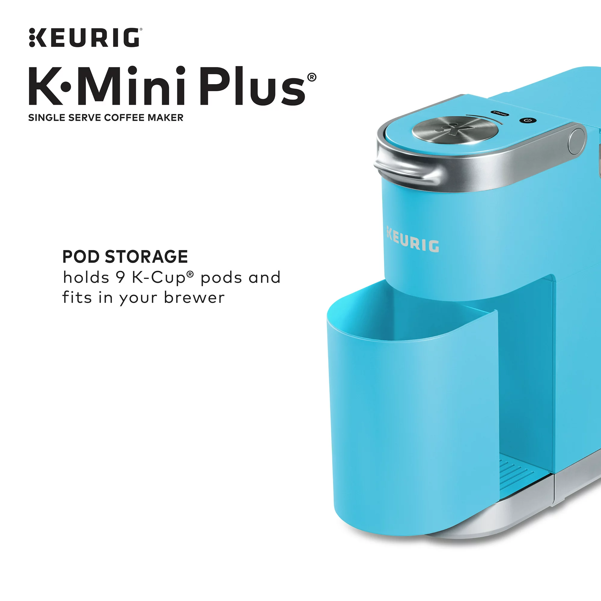 Keurig K-Mini Plus Single Serve K-Cup Pod Coffee Maker， Cool Aqua