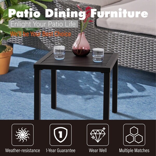 3-piece Patio Bistro Dining Set， 2 C-spring Dining Chairs and 1 Patio Metal Side Table - Overstock - 33330816