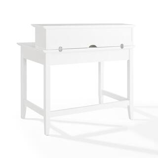 CROSLEY FURNITURE 54 in. Rectangular White 4 Drawer Computer Desk with Hutch KF65004WH