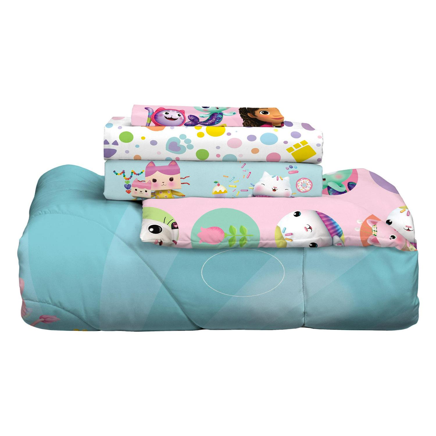 Gabby8217s Dollhouse Kids Twin Full Bed in a Bag Comforter and Sheets Pink and Blue DreamWorks  Crowdfused