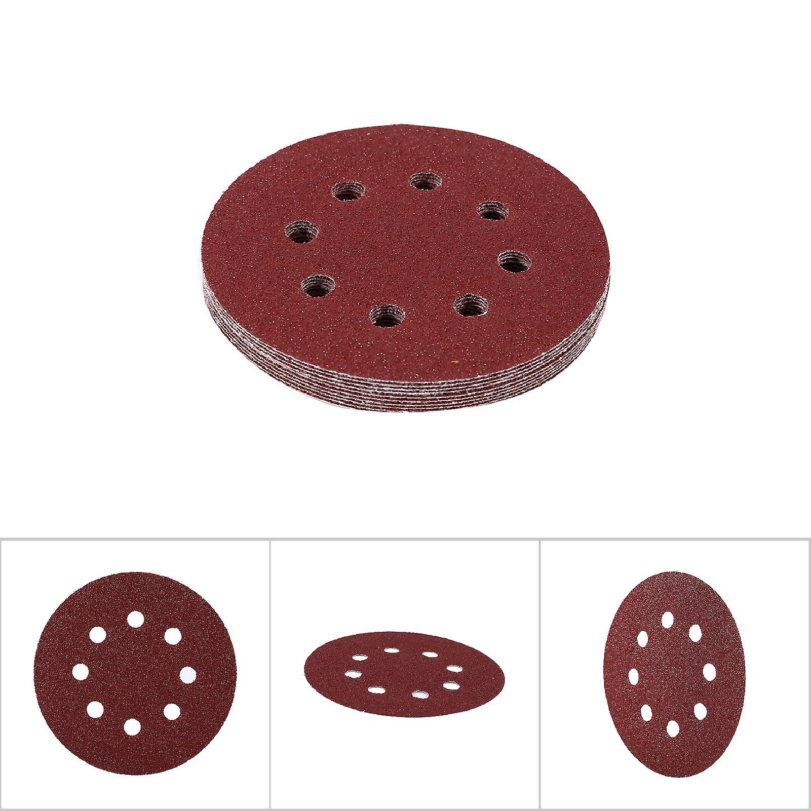 125mm Polishig Discs Red Sanding Discs 8 Hole Grit Sand Papers(60#)