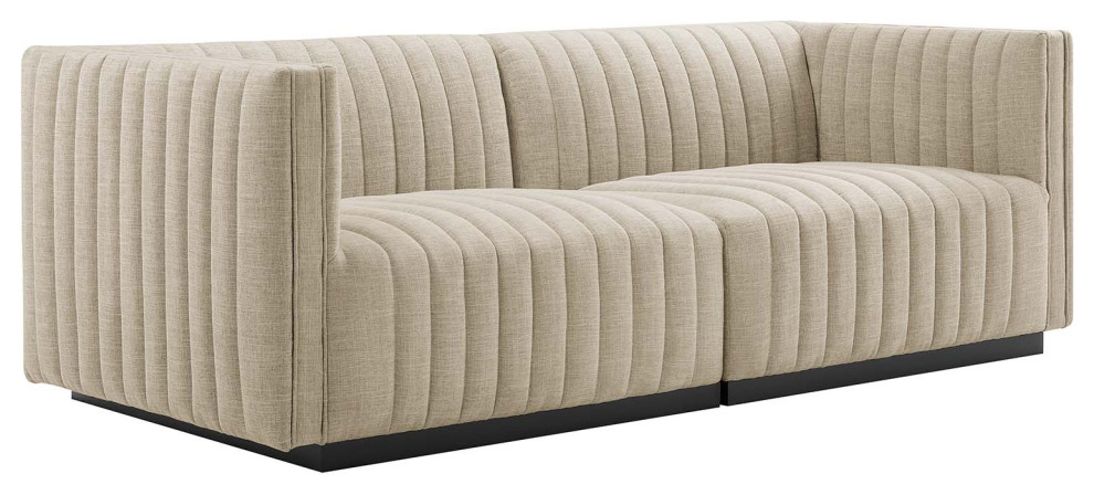 Conjure Channel Tufted Upholstered Loveseat   Transitional   Loveseats   by Modway  Houzz