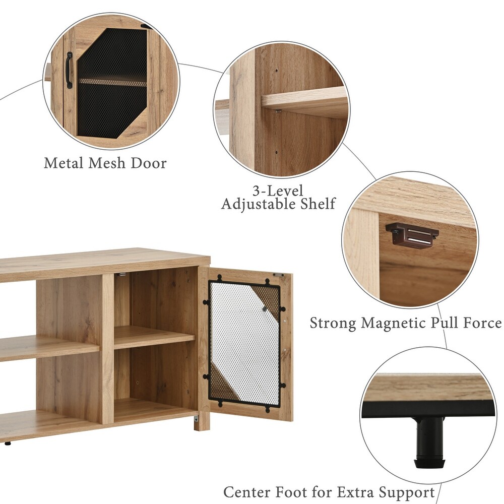 Modern TV Stand for 65'' TV with Large Storage Space