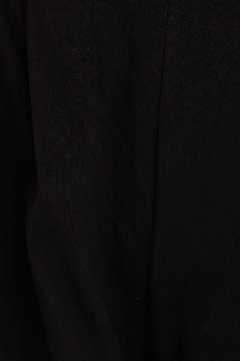 Black High Rise Waist Tie Crop Wide Pants