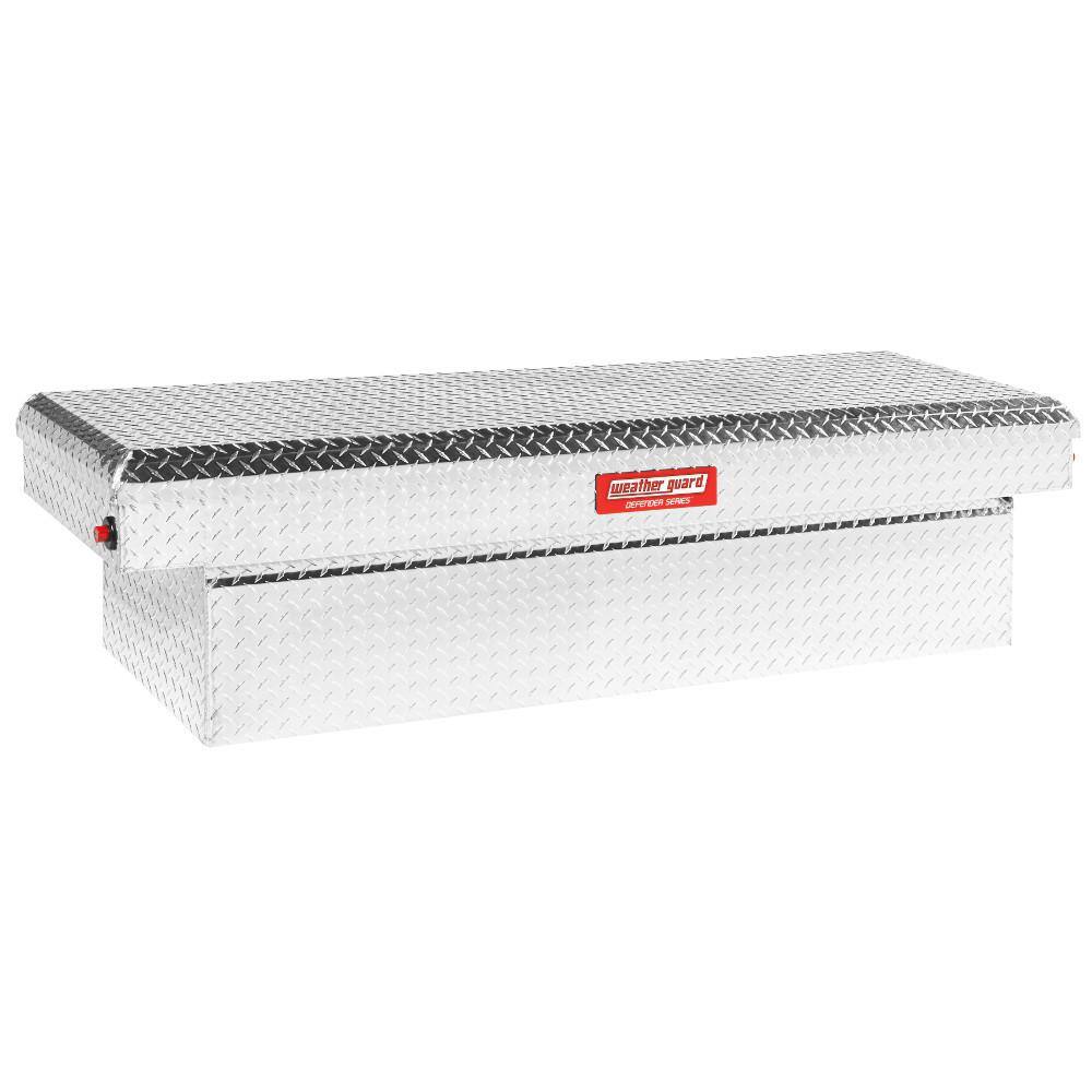 Weather Guard 71.38 in. Diamond Plate Aluminum Full Size Crossbed Truck Tool Box 302105-9-01