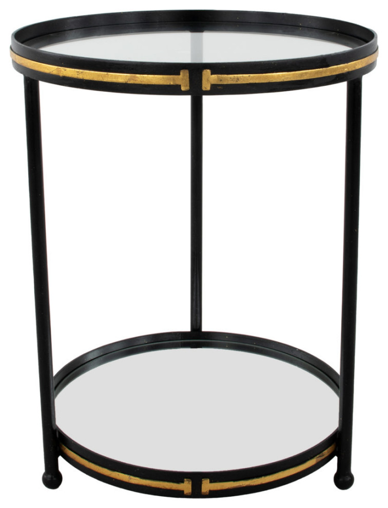 Vada Black  ampGold Side Table   Contemporary   Side Tables And End Tables   by Rustic Home Furniture Deco  Houzz