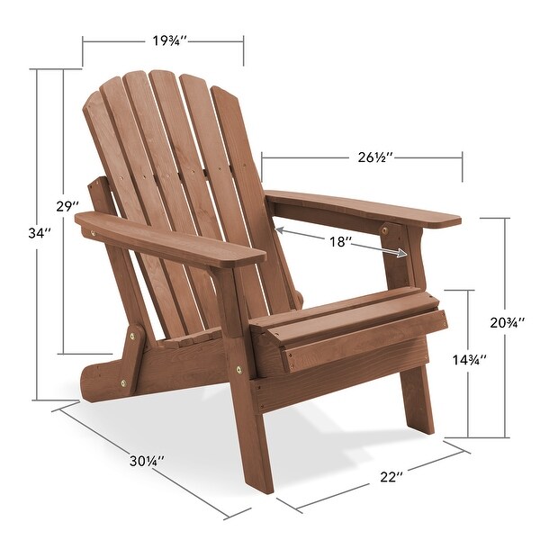 Set of 2 Oversized Folding Wooden Adirondack Chair