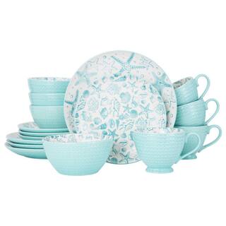 Pfaltzgraff Venice 16-Piece Casual Aqua Stoneware Dinnerware Set (Set for 4) 5217125