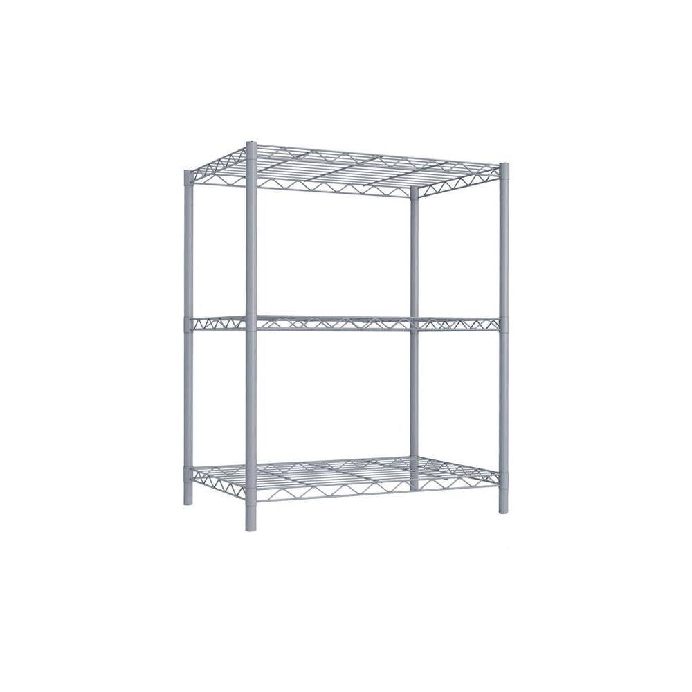 Home Basics Gray 3-Tier Metal Wire Shelving Unit (21 in. W x 32 in. H x 14 in. D) HDC51900