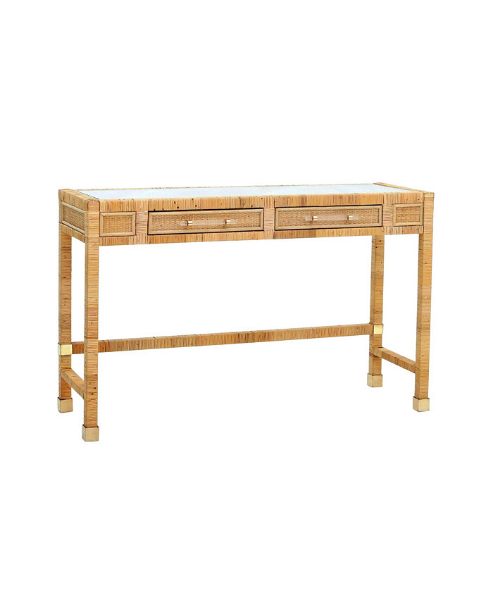 TOV Furniture Amara Natural Rattan Desk