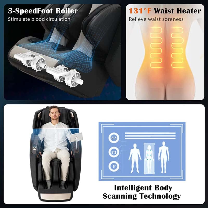 3D SL-Track Full Body Massage Chair Zero Gravity Massage Recliner with 7