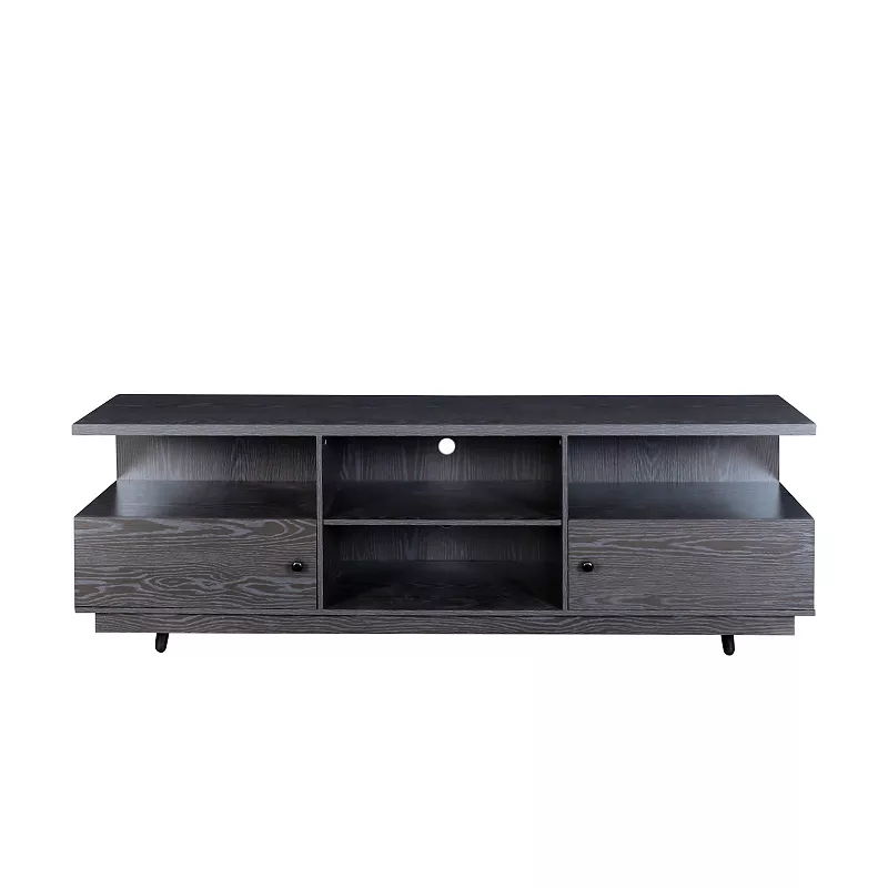 F.C Design TV Stand Modern Wood Media Entertainment Center Console Table  with 2 Doors and 4 Open Shelves