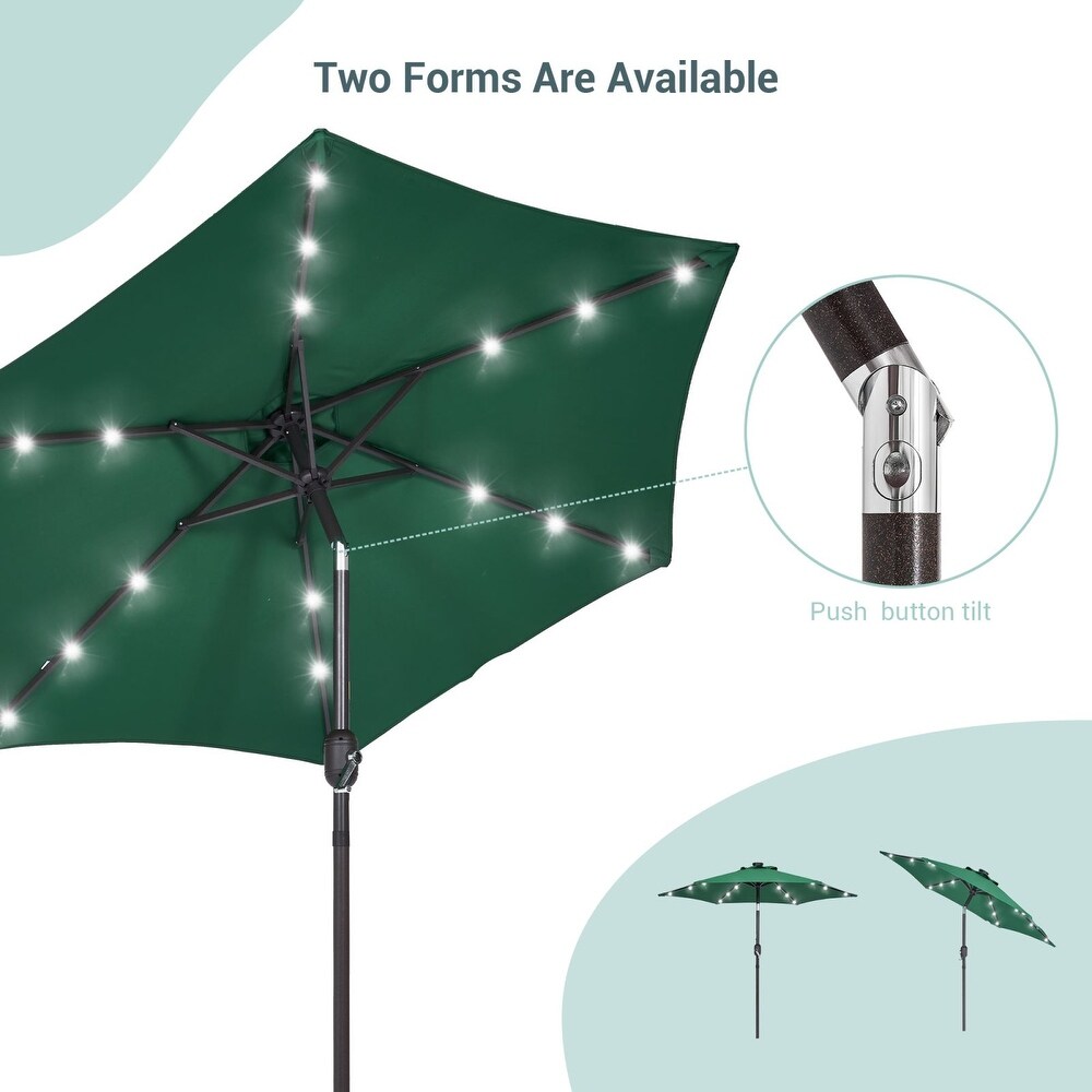 Bonosuki 7.5Ft LED Patio Market Umbrella Outdoor Table Umbrella