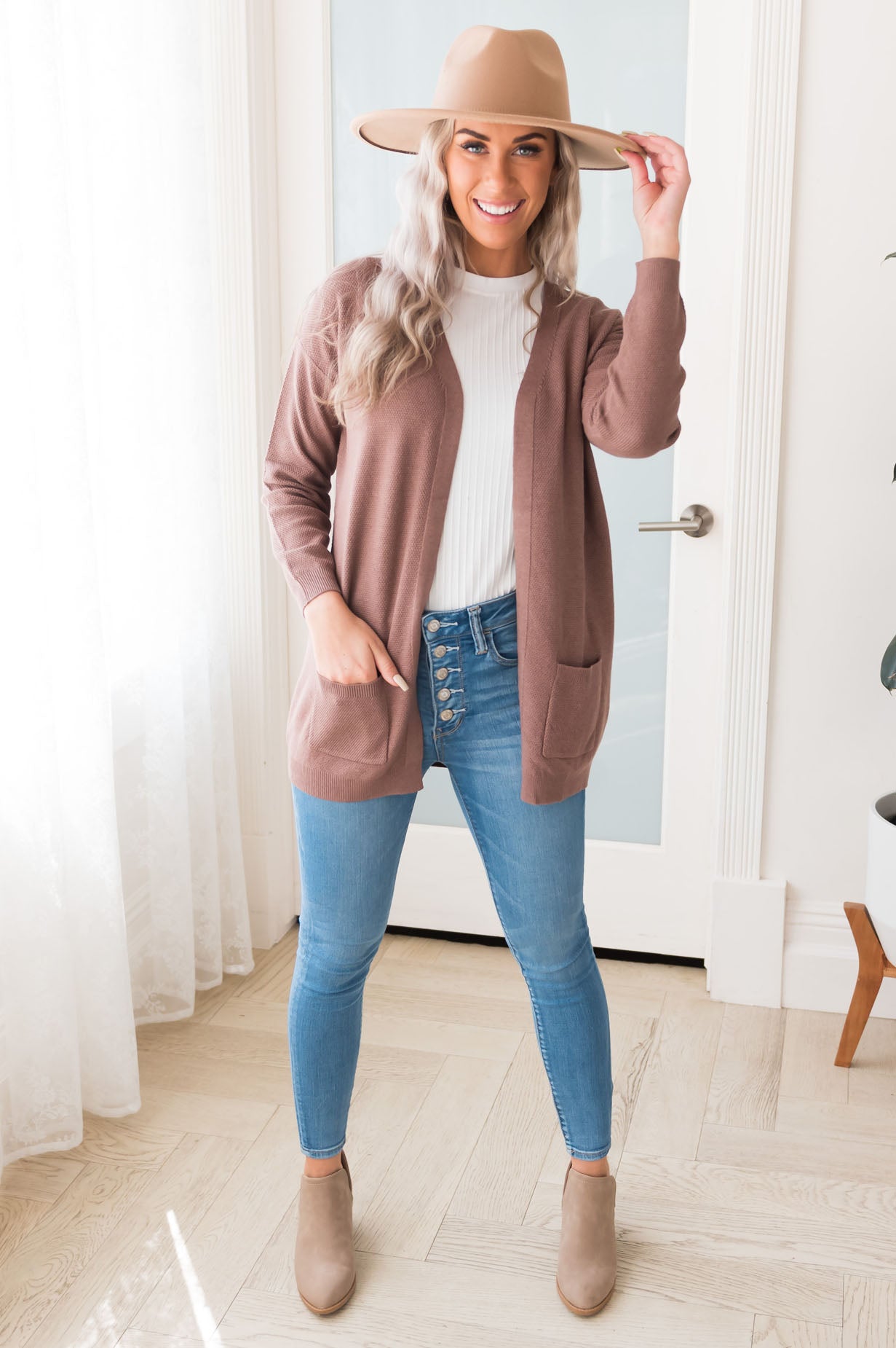 Casually Cool Modest Pocket Cardigan