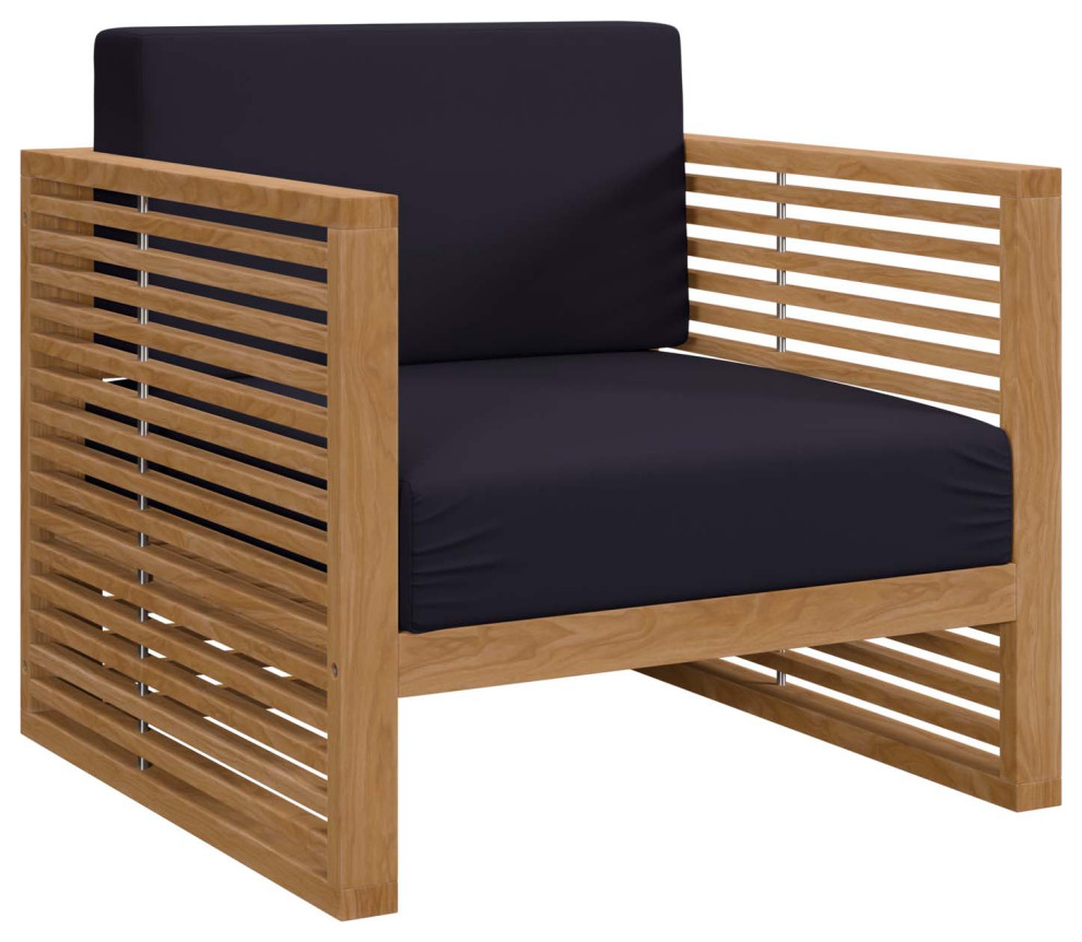 Carlsbad Teak Wood Outdoor Patio Armchair   Transitional   Outdoor Lounge Chairs   by Modway  Houzz