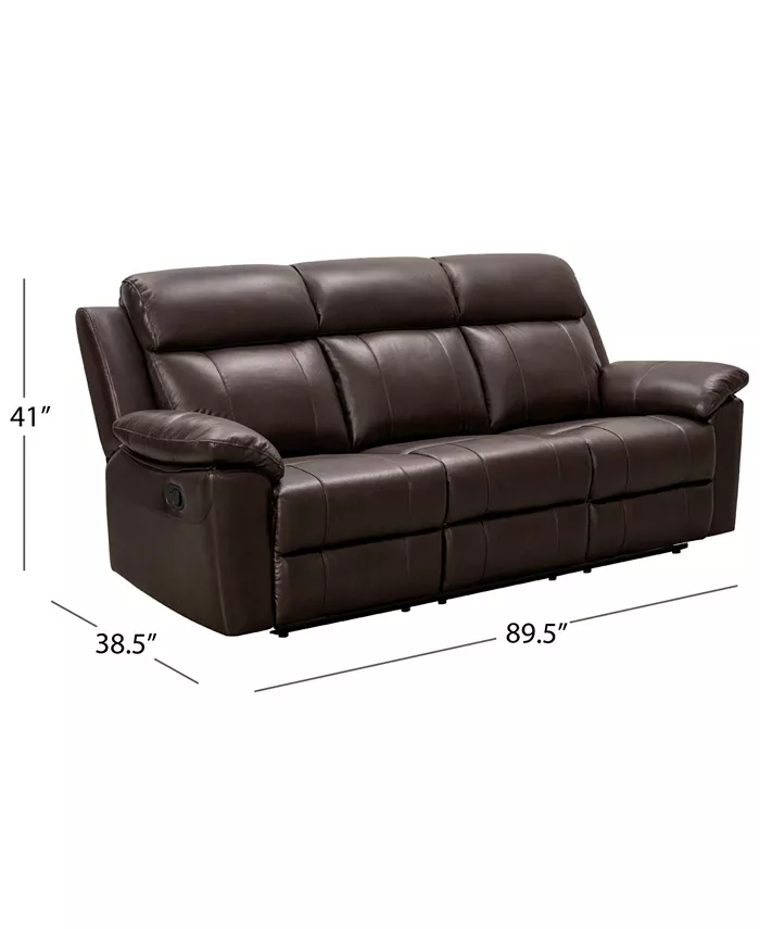 Abbyson Living Braylen 89.5 Top Grain Leather Reclining Sofa