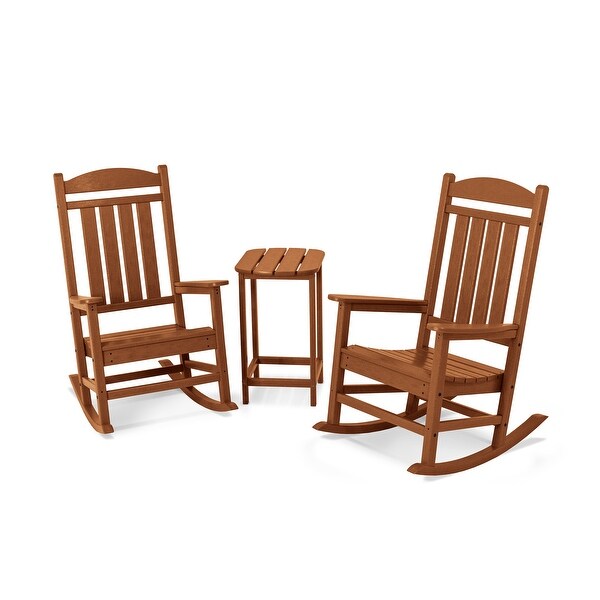 POLYWOOD Presidential 3piece Outdoor Rocking Chair Set with Table