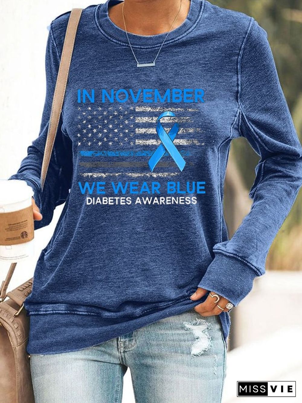 Women's In November Wear Blue Diabetes Awareness Sweatshirt