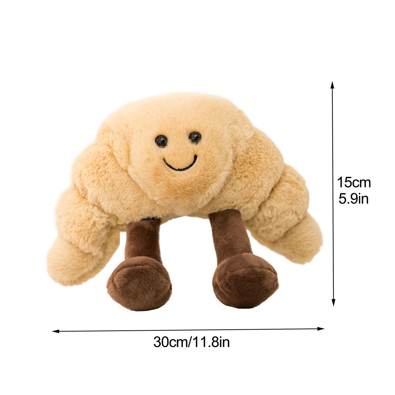 Creative Toast Bread Pillow Plush Toy Simulation Snack Pillow Comforting Doll， Croissant