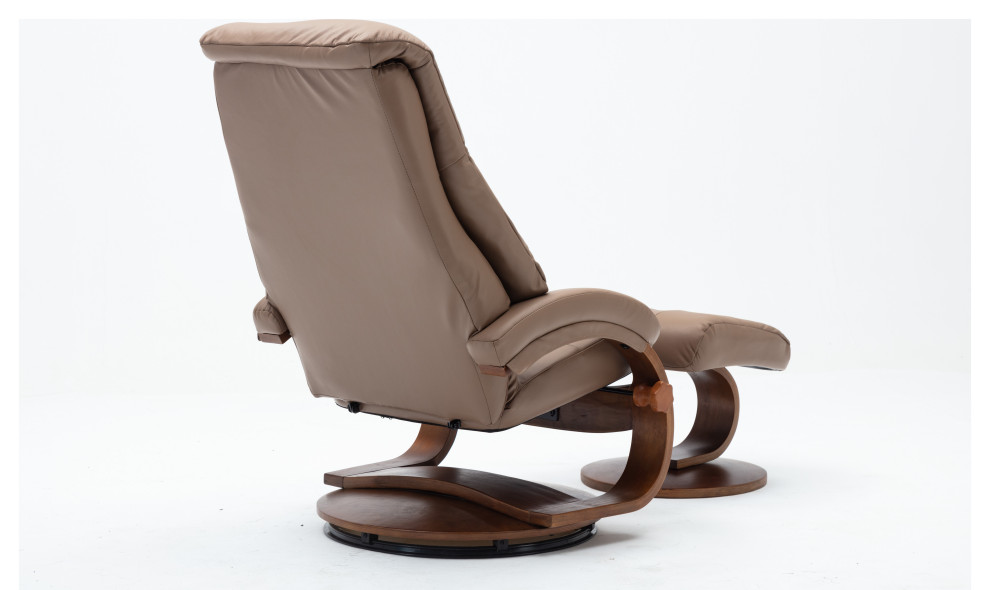 Montreal Recliner and Ottoman in Sand Top Grain Leather   Contemporary   Recliner Chairs   by MAC MOTION CHAIRS  Houzz