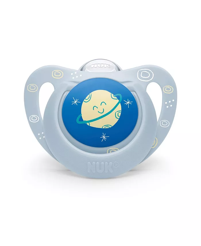 NUK Orthodontic Pacifiers， 0-6 Months， Blue Space， 2 Pack