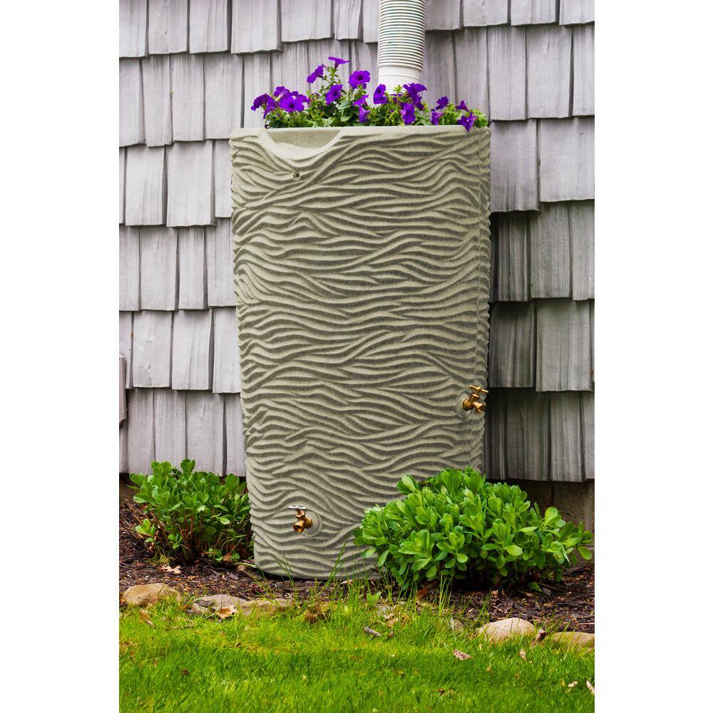 Good Ideas Impressions Palm 65 Gal. Sandstone Rain Barrel IMP-L65-SAN