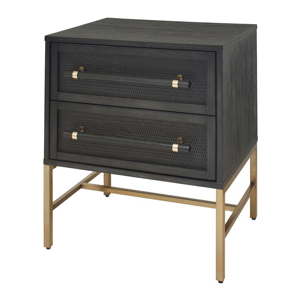 Hopper Studio Sophia Antique Black 2-Drawer Nightstand