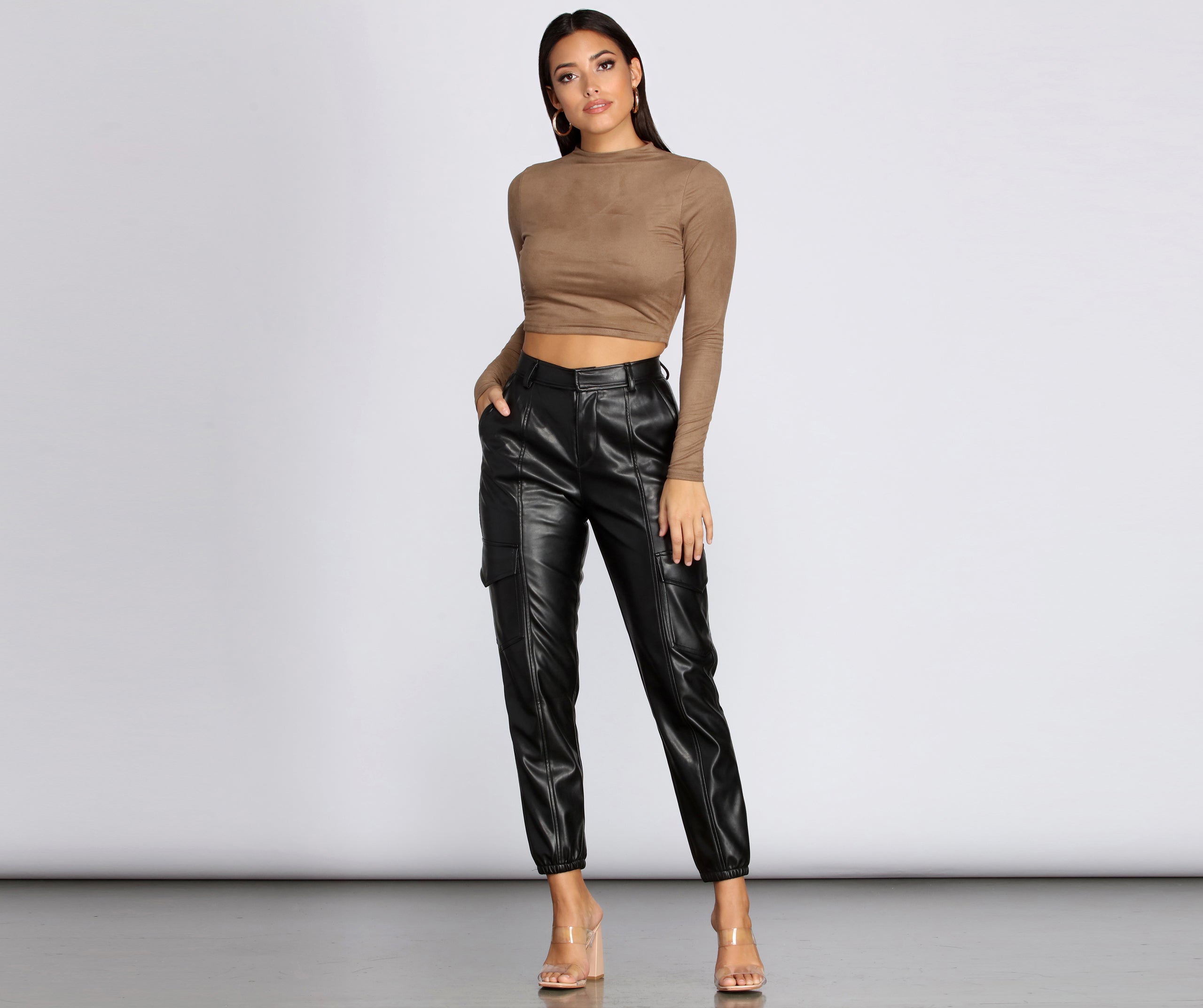 Chic Faux Suede Crop Top