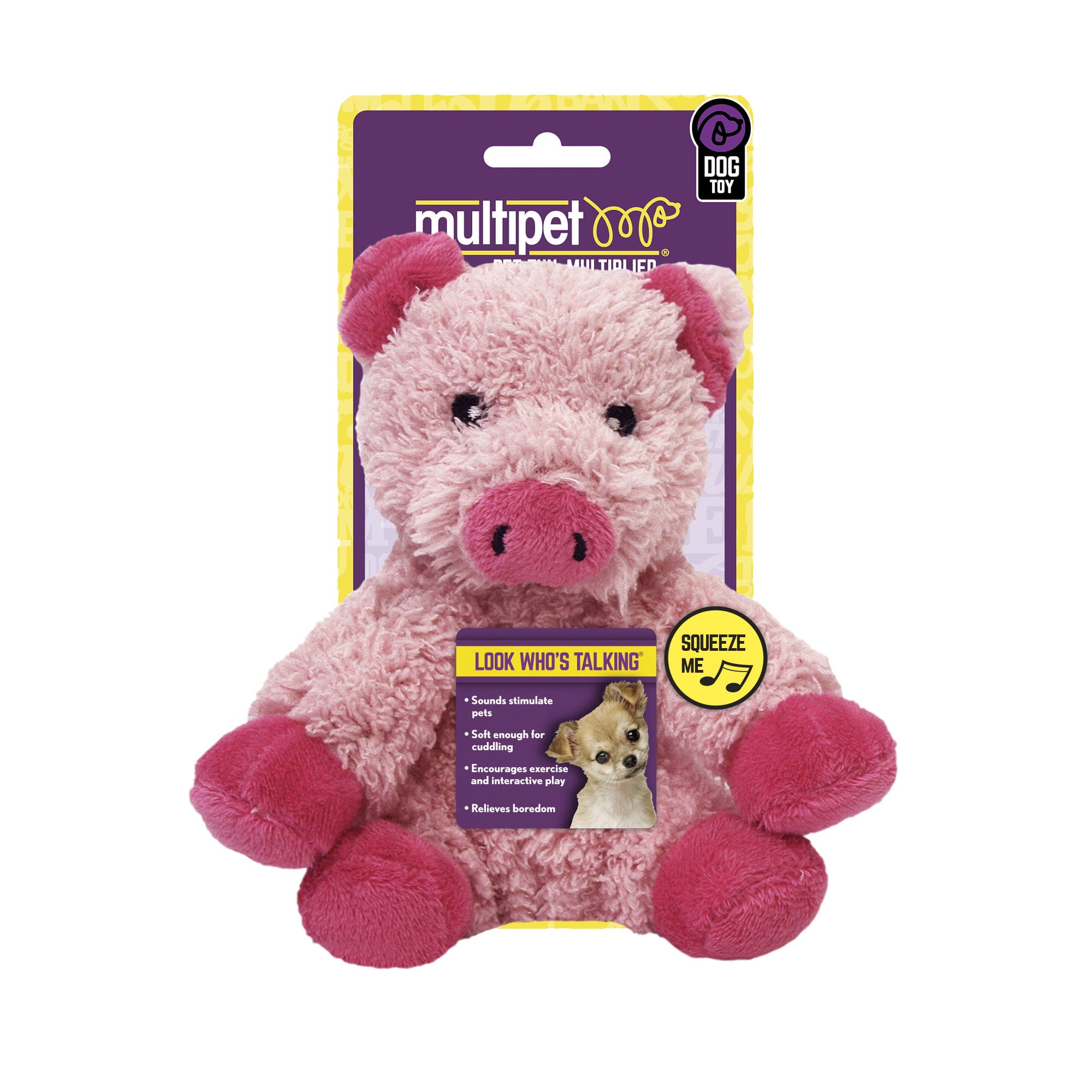 Multipet Look Who's Talking Plush Pig Dog Toy