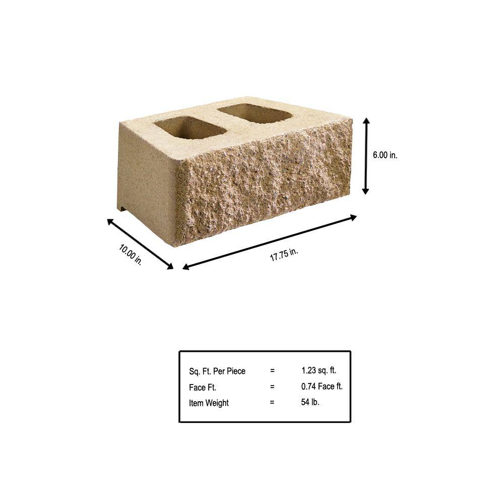 Diamond 10D 6 in. x 15.75 in. x 10 in. Tan Concrete Retaining Wall Block (40- Piece Pallet) 16057154