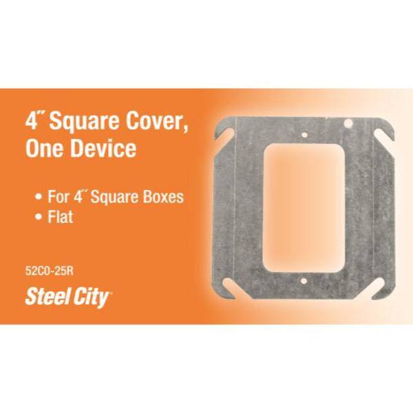 Steel City 1-Gang Square Mud Ring 52C0-25R