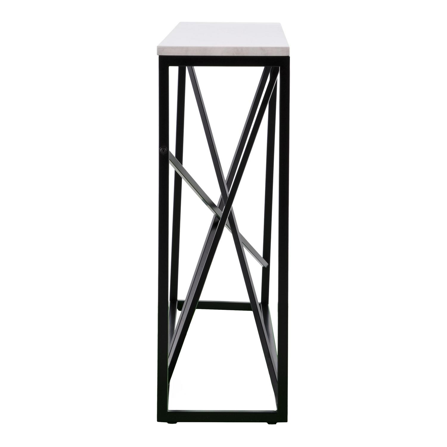 Southern Enterprises Ayrdel Modern Faux Marble 52 Console Table， Black