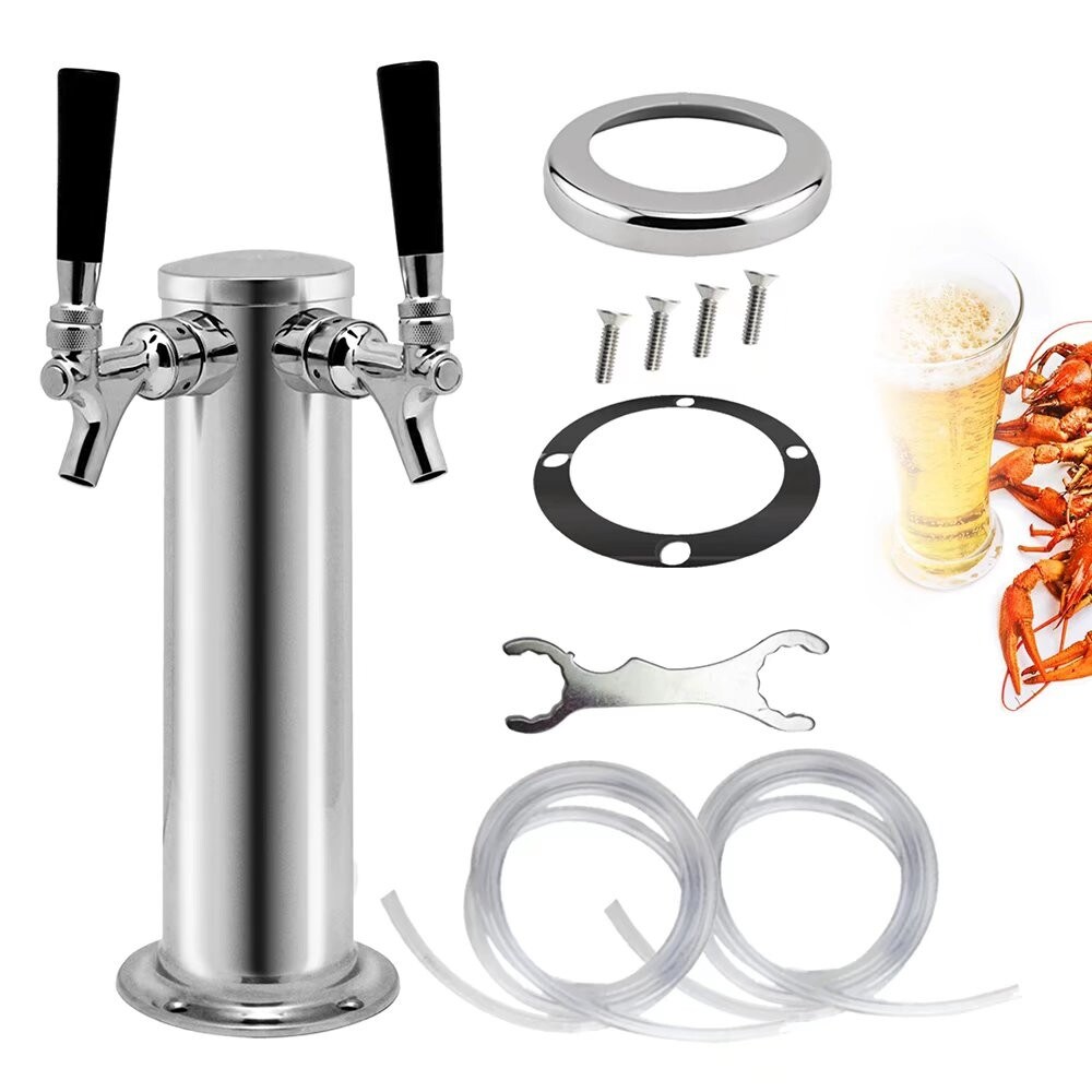 Modern Dual Faucet Stainless Steel Beer Dispenser   13\