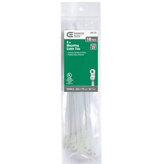 Commercial Electric 8 in. Mounting Cable Tie Natural (10-Pack) GTM-200ST(10)