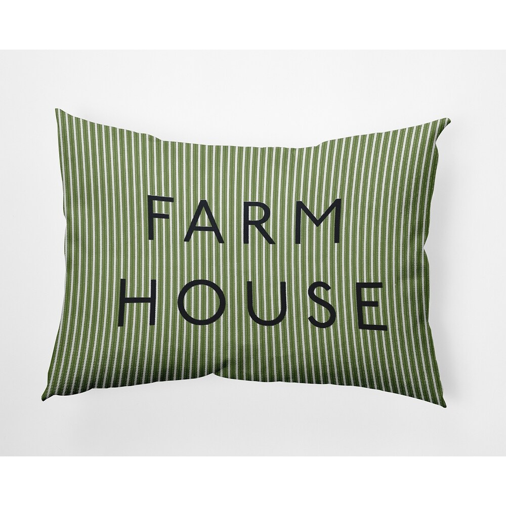 Farmhouse Ticking Polyester Indoor/Outdoor Pillow