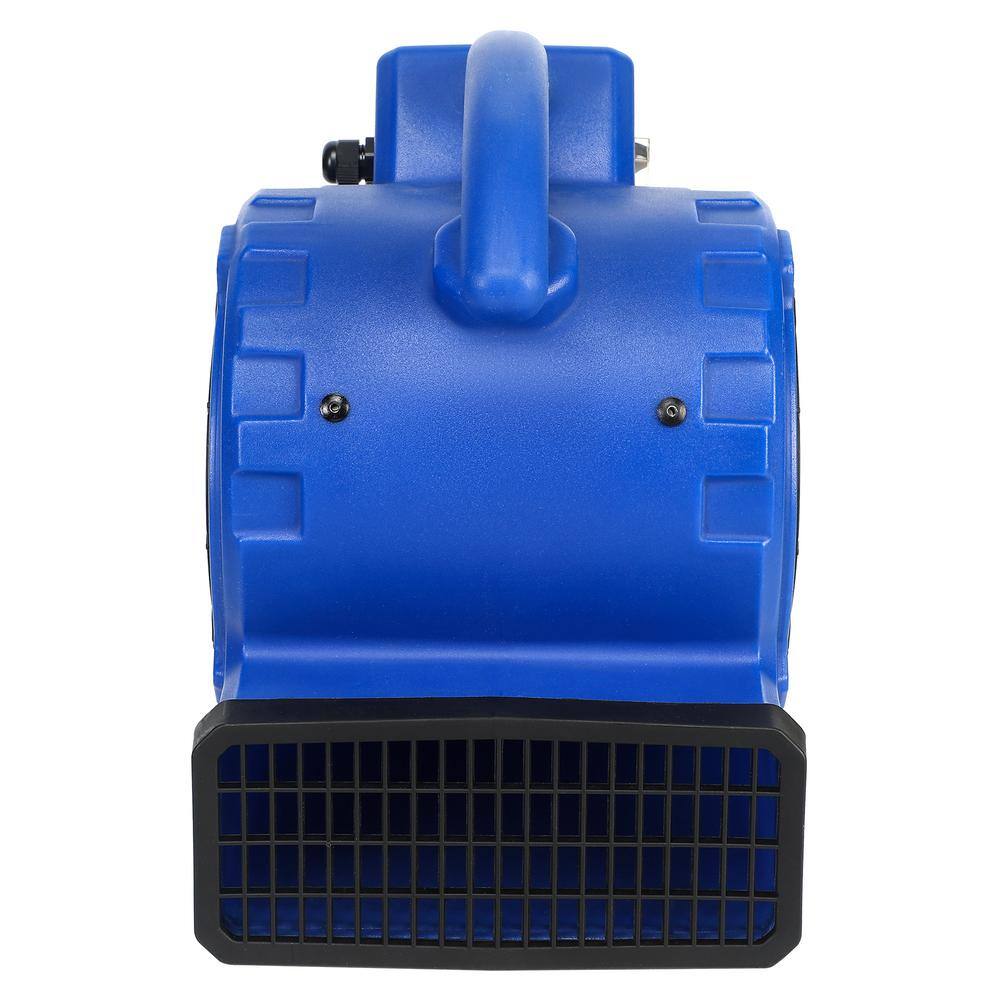 Lukvuzo 12 in. Blue 305 CFM Air Mover Mini Floor Blower Fan for Water Damage Carpet Dryer Floor Bathroom Exhaust Fan HDSA11FS028