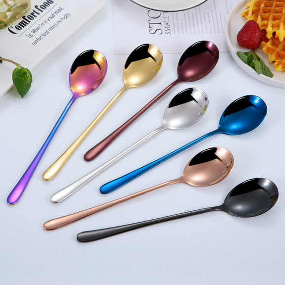 Muka Set of 6 Stainless Steel Dinner Spoon Multico...