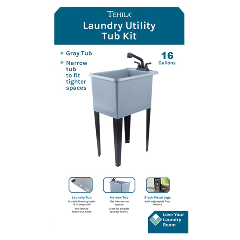 LAUNDRY TUB GRY 16GAL