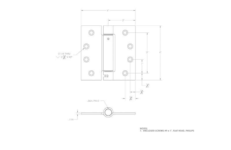 Ace 4 in. L Satin Nickel Self Closing Hinge 1 pk