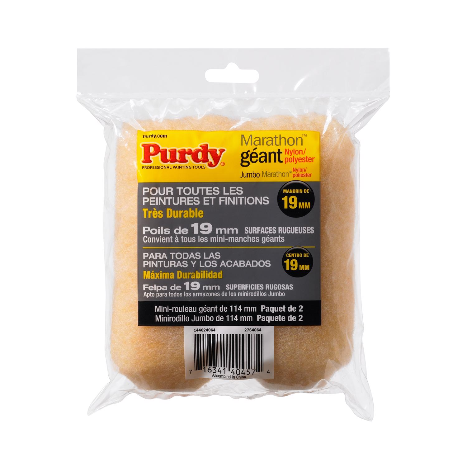 Purdy Marathon Nylon/Polyester 4.5 in. W X 3/4 in. Jumbo Mini Paint Roller Cover 2 pk