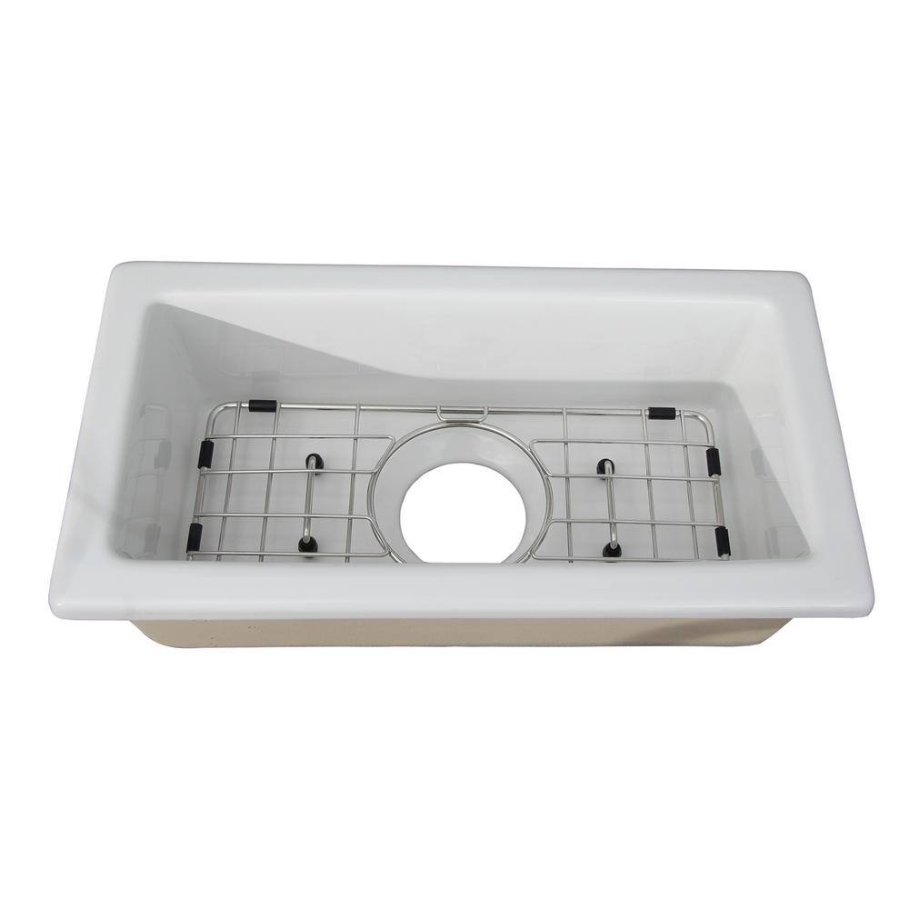 PRIVATE BRAND UNBRANDED Julie Undercounter Undermount 9.875 in. 0-Hole Single Bowl Kitchen Sink in White KS23