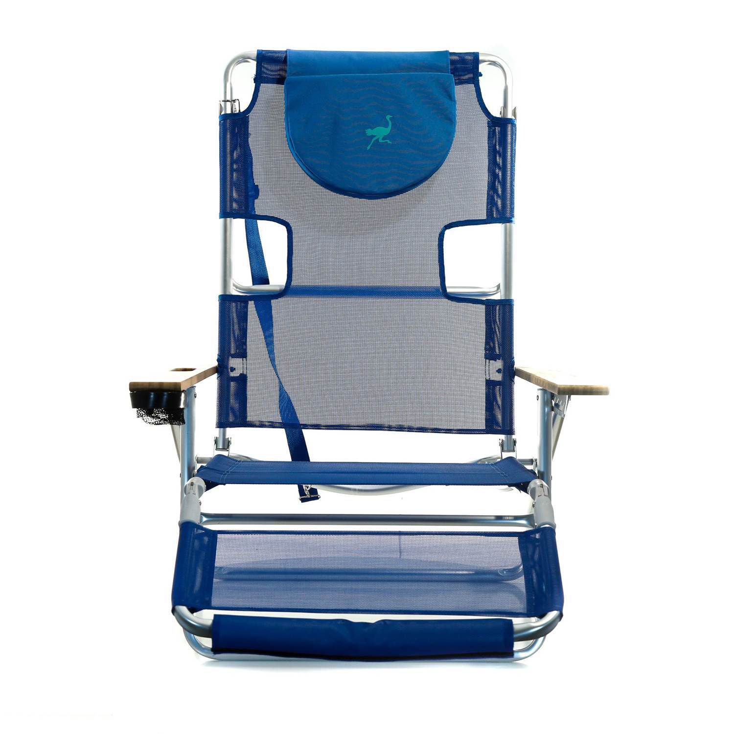 Ostrich 3 N 1 Lightweight Aluminum Frame 5 Position Reclining Beach Chair， Blue