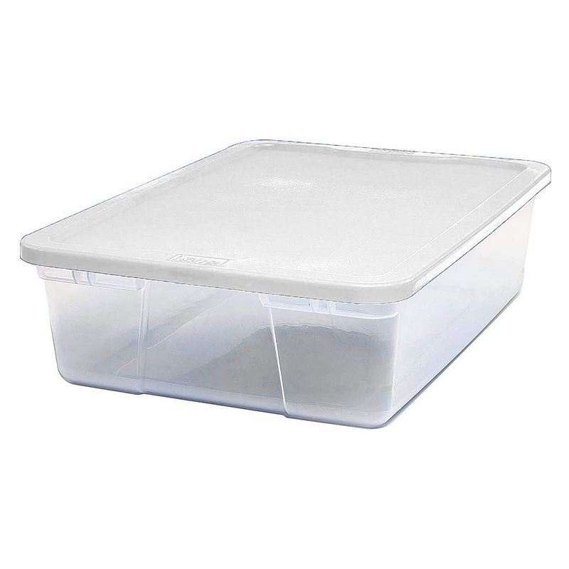 Homz 28 Qt Snaplock Clear Plastic Storage Container Bin with Secure Lid， 2 Pack